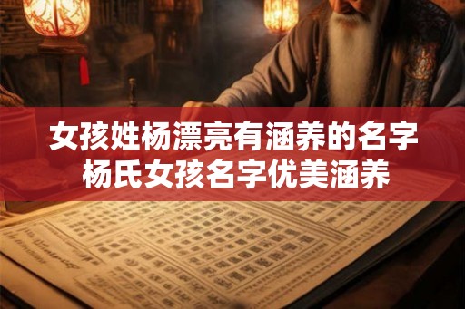 女孩姓杨漂亮有涵养的名字 杨氏女孩名字优美涵养