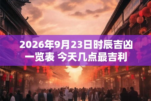 2026年9月23日时辰吉凶一览表 今天几点最吉利