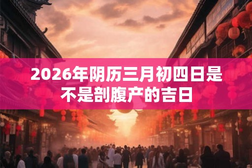 2026年阴历三月初四日是不是剖腹产的吉日 2026年阴历三月初四日是不是剖腹产的吉日