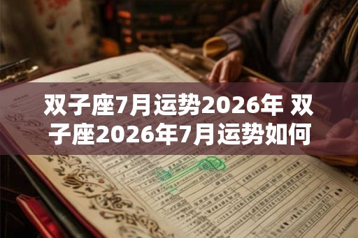 双子座7月运势2026年 双子座2026年7月运势如何