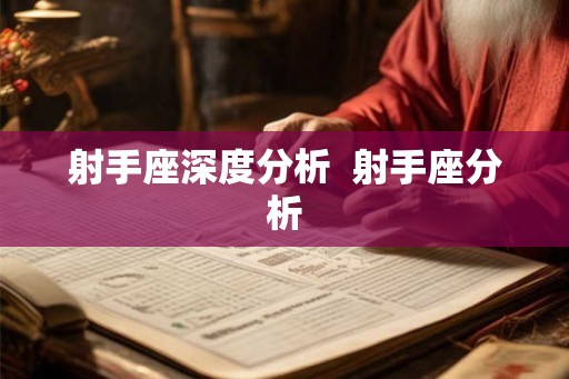 射手座深度分析  射手座分析
