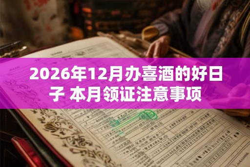 2026年12月办喜酒的好日子 本月领证注意事项