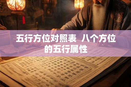 五行方位对照表  八个方位的五行属性
