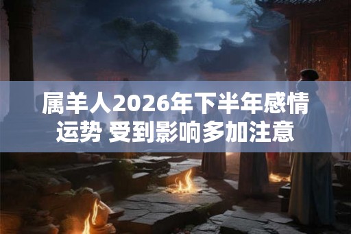 属羊人2026年下半年感情运势 受到影响多加注意