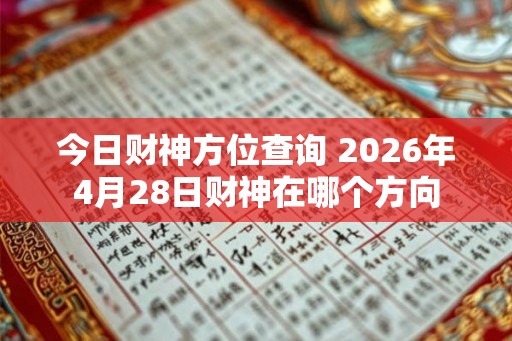 今日财神方位查询 2026年4月28日财神在哪个方向