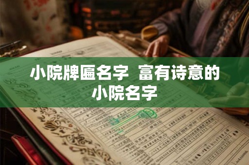 小院牌匾名字  富有诗意的小院名字