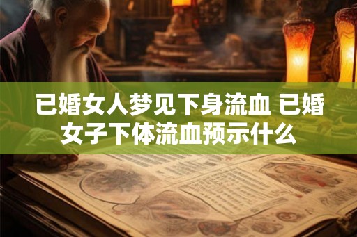已婚女人梦见下身流血 已婚女子下体流血预示什么