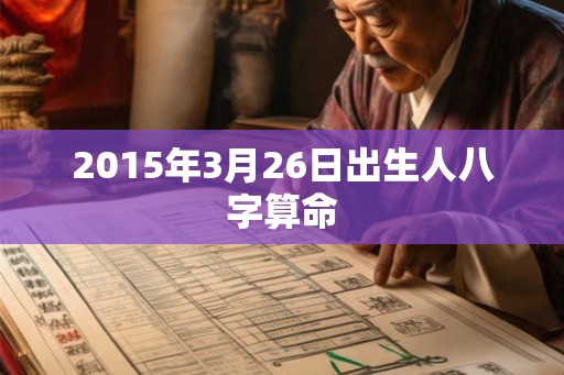 2015年3月26日出生人八字算命
