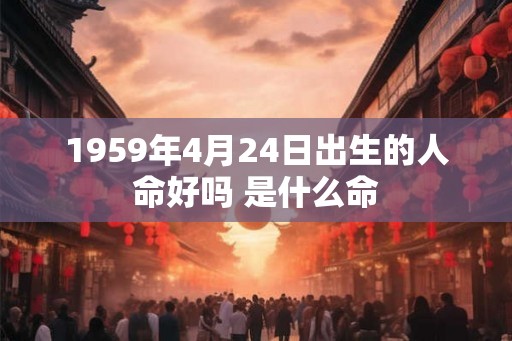 1959年4月24日出生的人命好吗 是什么命