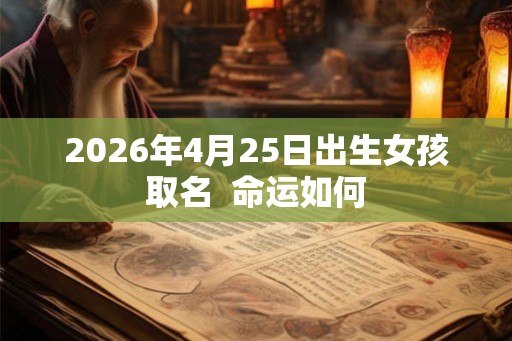 2026年4月25日出生女孩取名  命运如何
