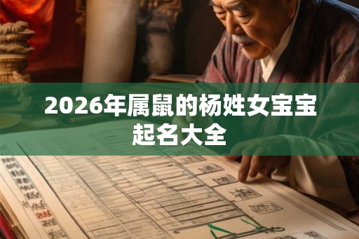 2026年属鼠的杨姓女宝宝起名大全 2026年属鼠的杨姓女宝宝起名大全