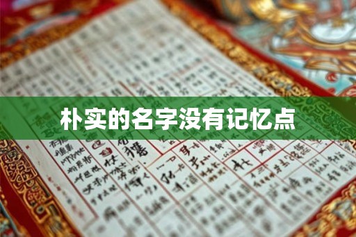 朴实的名字没有记忆点