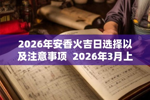 2026年安香火吉日选择以及注意事项  2026年3月上香吉日