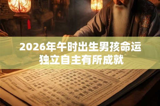 2026年午时出生男孩命运 独立自主有所成就