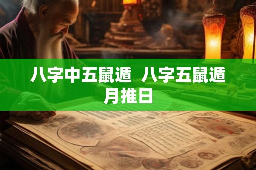 八字中五鼠遁  八字五鼠遁月推日