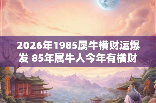 2026年1985属牛横财运爆发 85年属牛人今年有横财吗
