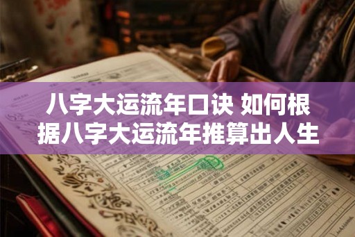 八字大运流年口诀 如何根据八字大运流年推算出人生运势