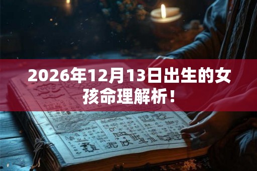 2026年12月13日出生的女孩命理解析！