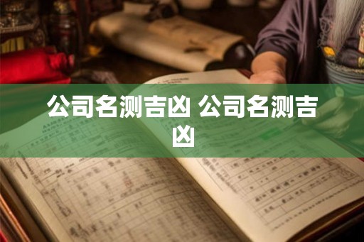 公司名测吉凶 公司名测吉凶