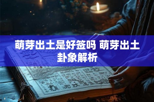 萌芽出土是好签吗 萌芽出土卦象解析