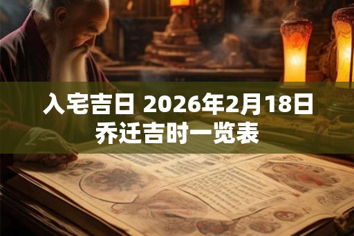 入宅吉日 2026年2月18日乔迁吉时一览表
