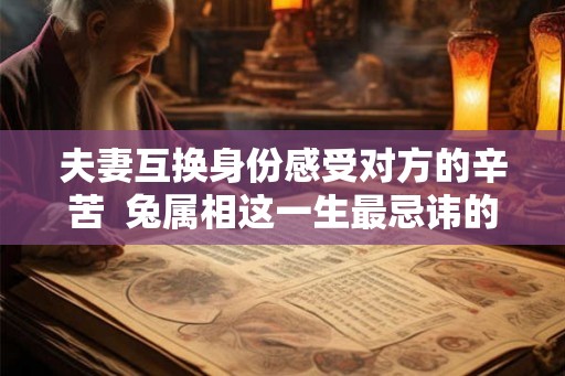 夫妻互换身份感受对方的辛苦  兔属相这一生最忌讳的属相