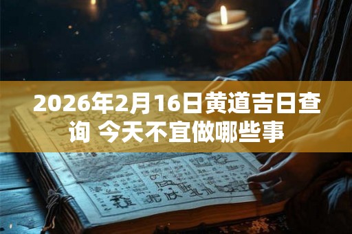 2026年2月16日黄道吉日查询 今天不宜做哪些事 2026年2月16日黄道吉日查询 今天不宜做哪些事