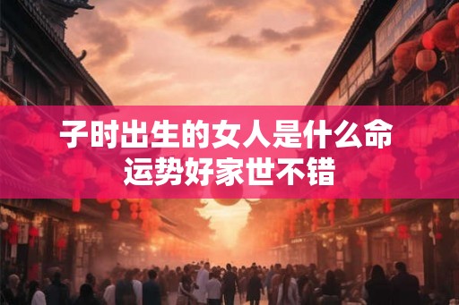 子时出生的女人是什么命 运势好家世不错