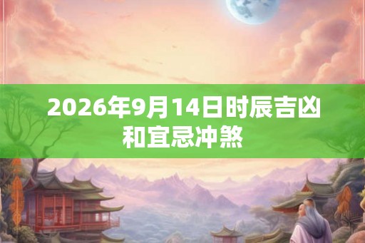 2026年9月14日时辰吉凶和宜忌冲煞 2026年9月14日时辰吉凶和宜忌冲煞