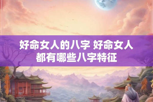 好命女人的八字 好命女人都有哪些八字特征