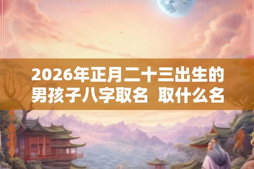 2026年正月二十三出生的男孩子八字取名  取什么名字最好