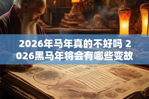 2026年马年真的不好吗 2026黑马年将会有哪些变故