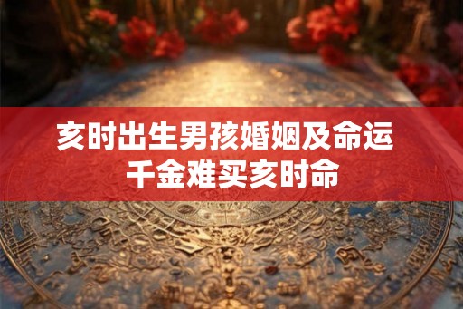 亥时出生男孩婚姻及命运  千金难买亥时命