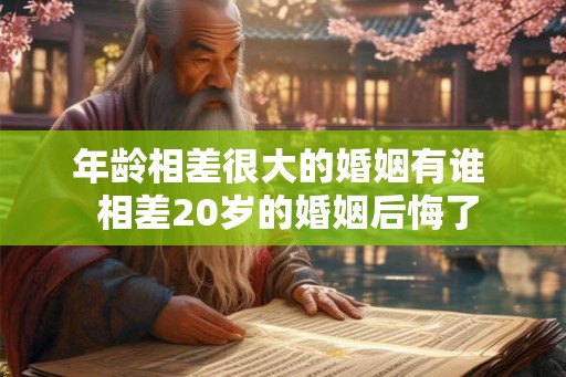 年龄相差很大的婚姻有谁  相差20岁的婚姻后悔了
