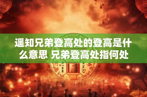 遥知兄弟登高处的登高是什么意思 兄弟登高处指何处