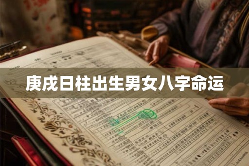 庚戌日柱出生男女八字命运