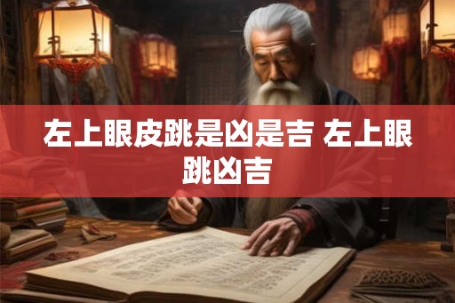左上眼皮跳是凶是吉 左上眼跳凶吉 左上眼皮跳是凶是吉 左上眼跳凶吉