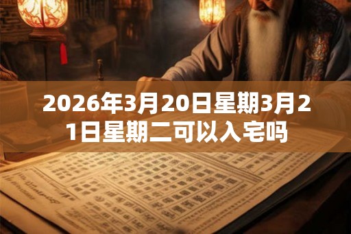 2026年3月20日星期3月21日星期二可以入宅吗