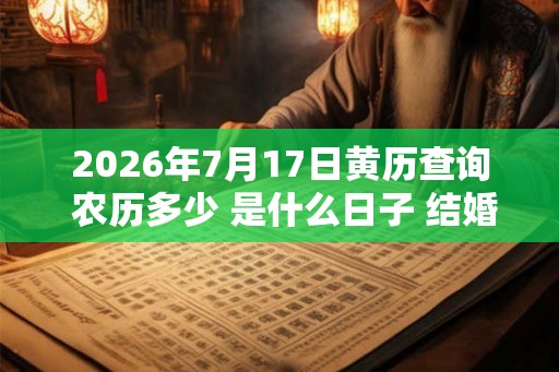2026年7月17日黄历查询 农历多少 是什么日子 结婚吉时