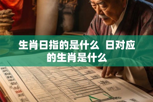生肖日指的是什么  日对应的生肖是什么