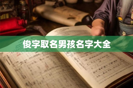 俊字取名男孩名字大全 俊字取名男孩名字大全