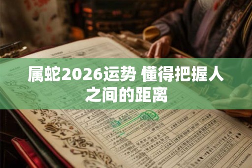 属蛇2026运势 懂得把握人之间的距离