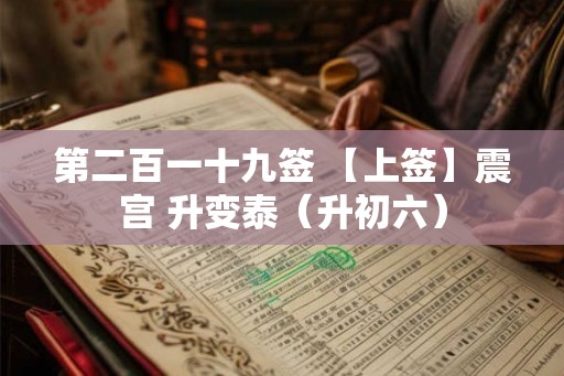 第二百一十九签 【上签】震宫 升变泰（升初六）