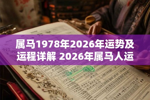 属马1978年2026年运势及运程详解 2026年属马人运势如何 属马1978年2026年运势及运程详解 2026年属马人运势如何