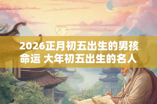 2026正月初五出生的男孩命运 大年初五出生的名人 2026正月初五出生的男孩命运 大年初五出生的名人