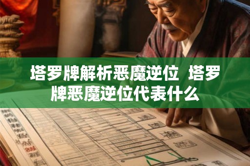 塔罗牌解析恶魔逆位  塔罗牌恶魔逆位代表什么
