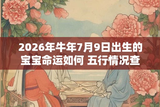 2026年牛年7月9日出生的宝宝命运如何 五行情况查询