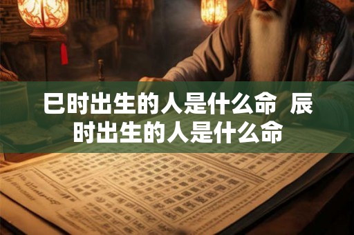 巳时出生的人是什么命  辰时出生的人是什么命