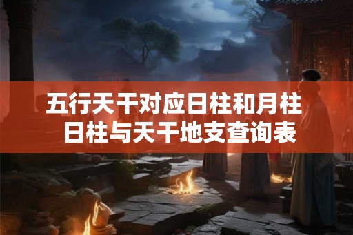 五行天干对应日柱和月柱  日柱与天干地支查询表