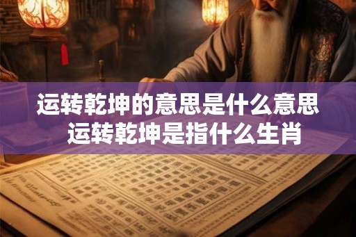 运转乾坤的意思是什么意思  运转乾坤是指什么生肖